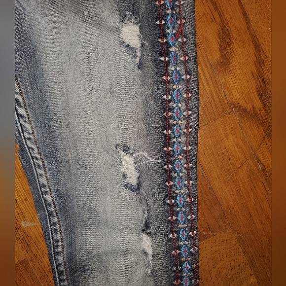 Grace in LA Mixed Pattern Jeans - Picture 4 of 11